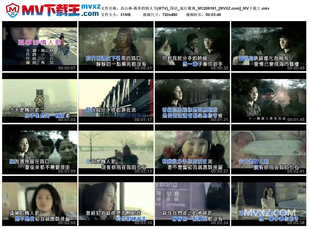 高山林-孤单的情人节(MTV)_国语_流行歌曲_MC206181